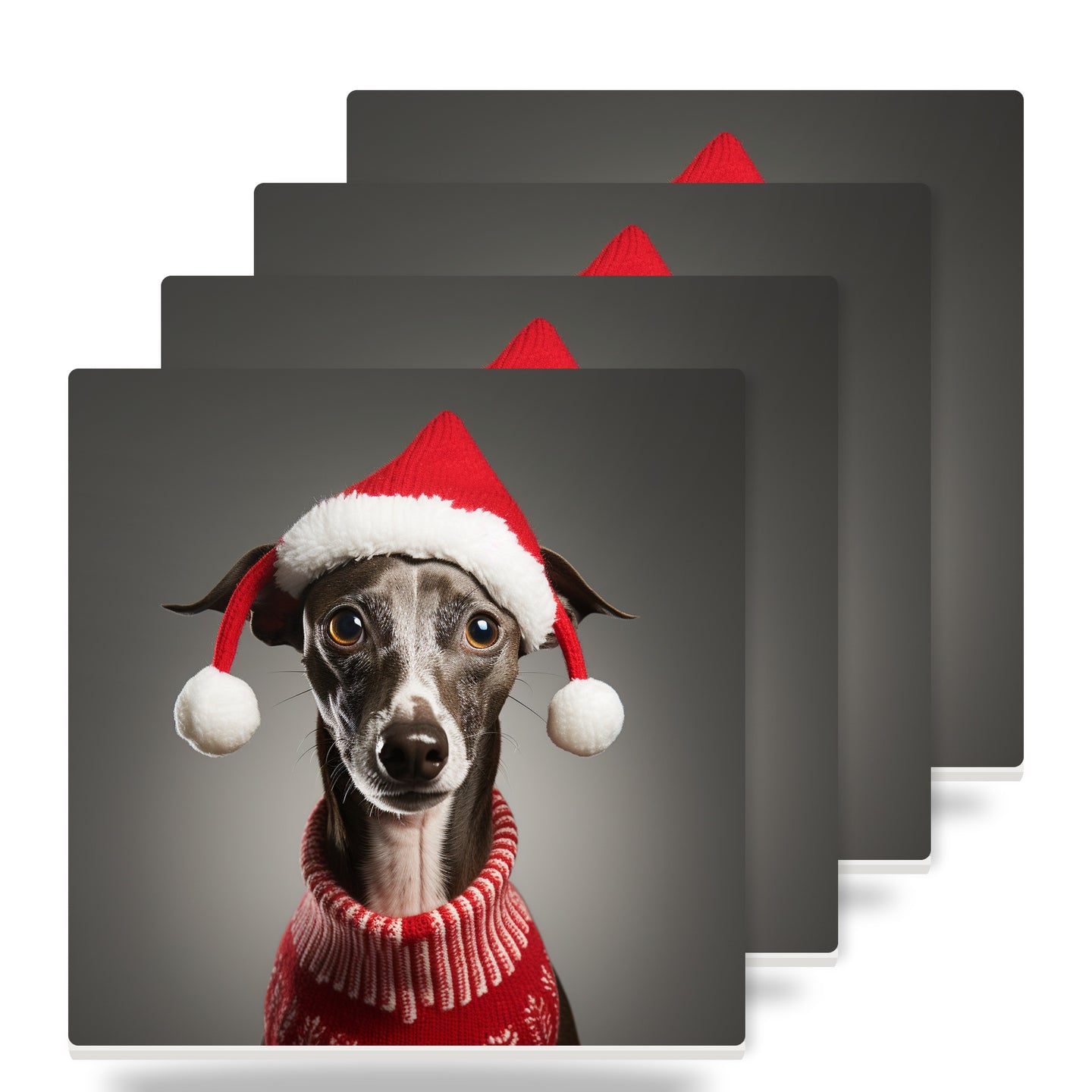 Italian Greyhound ceramic coasters set of 4