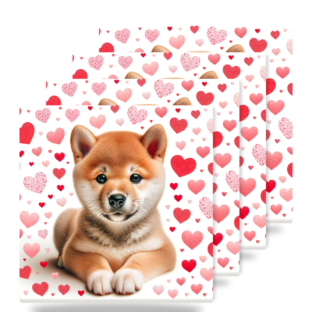 Shiba Inu ceramic coasters set of 4