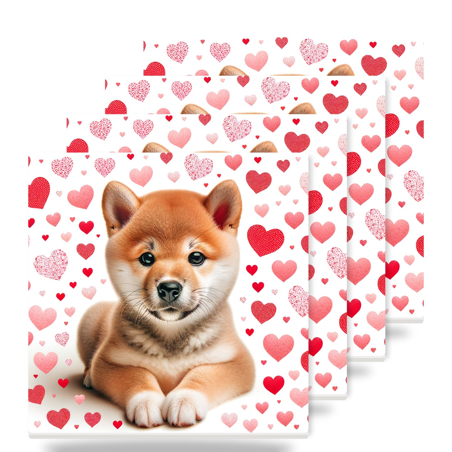 Shiba Inu ceramic coasters set of 4