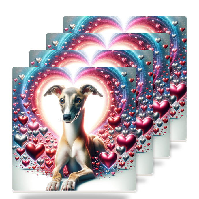 Italian Greyhound ceramic coasters set of 4