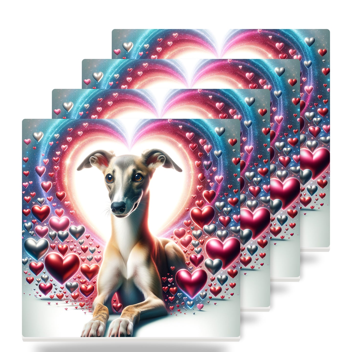 Italian Greyhound ceramic coasters set of 4