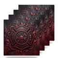 Firefighter Maltese ceramic coasters set of 4