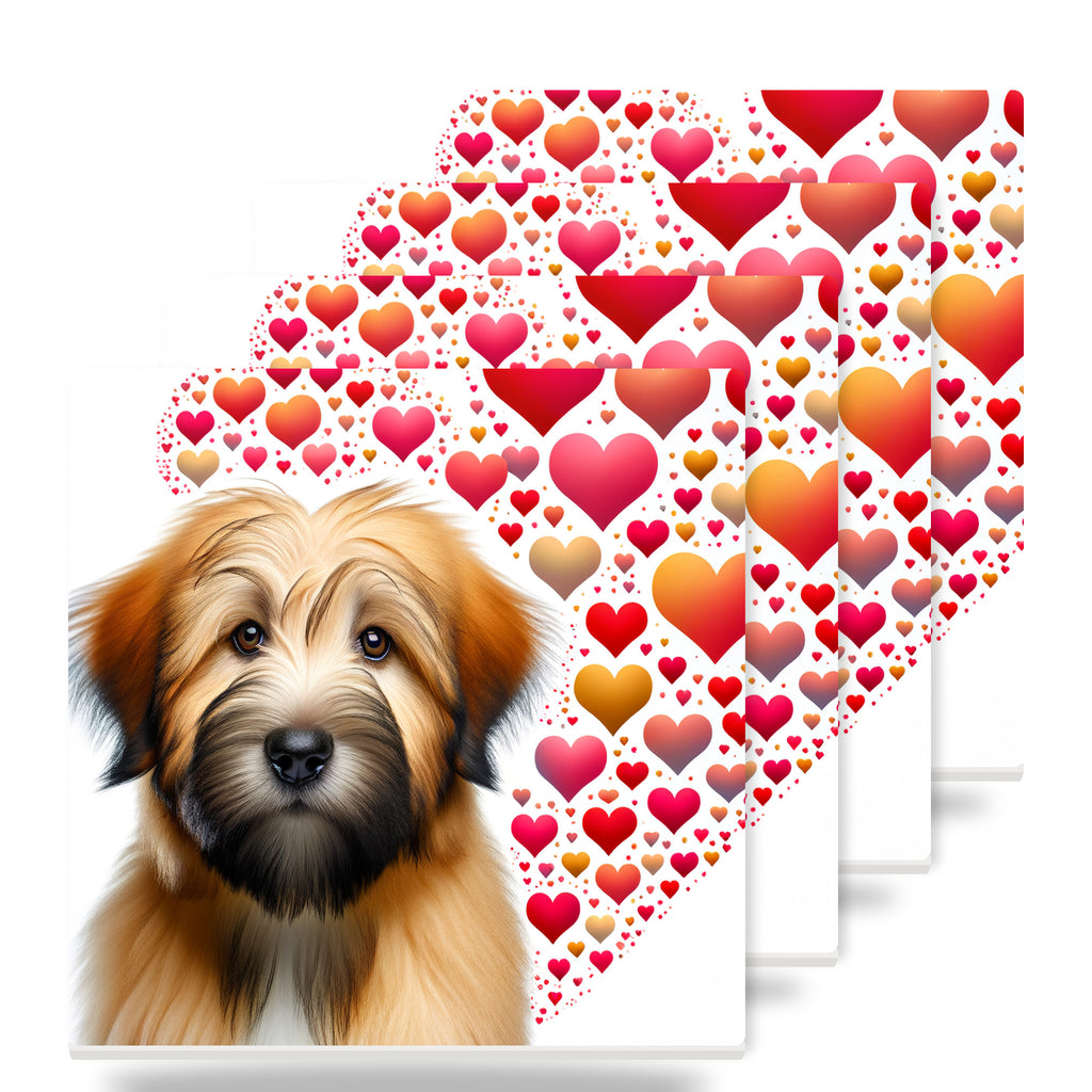 Briard ceramic coasters set of 4