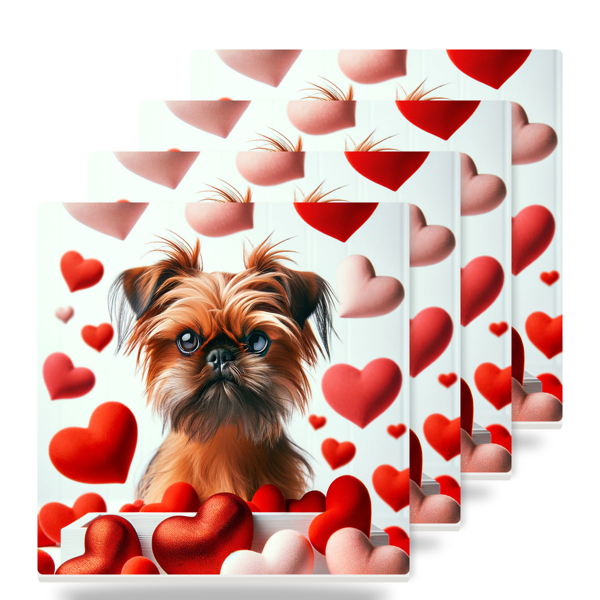 Brussels Griffon ceramic coasters set of 4