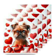 Brussels Griffon ceramic coasters set of 4