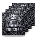 Trucker Rig ceramic coasters set of 4