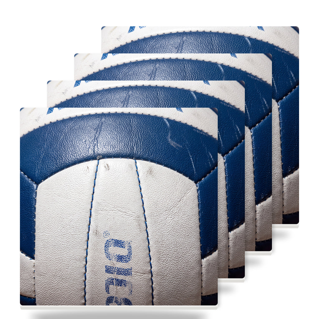 Volleyball ceramic coasters set of 4