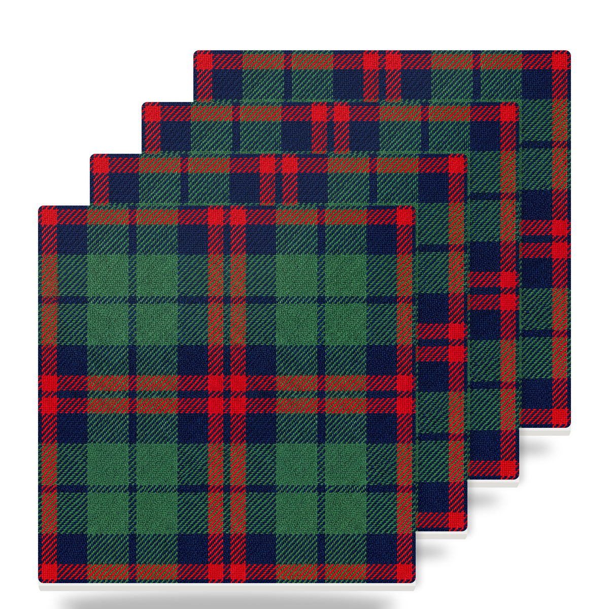 Tartan Plaid ceramic coasters set of 4