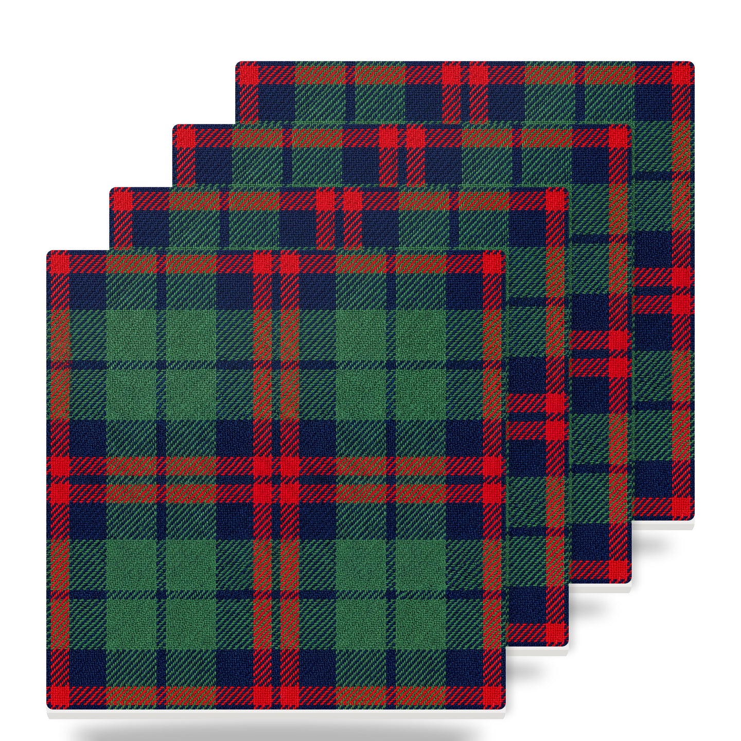Tartan Plaid ceramic coasters set of 4
