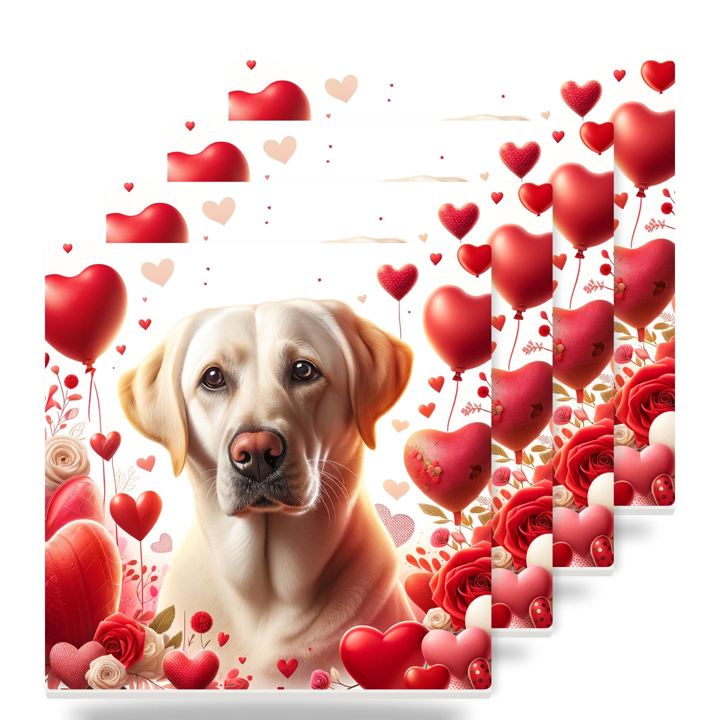 Labrador Retriever ceramic coasters set of 4