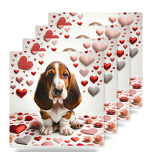Basset Hound ceramic coasters set of 4