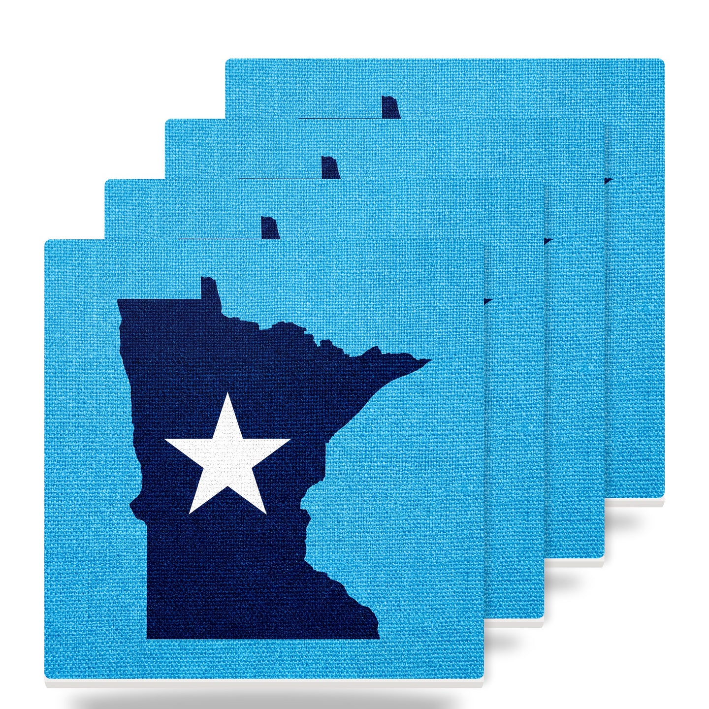 Minnesota State Flag ceramic coasters set of 4
