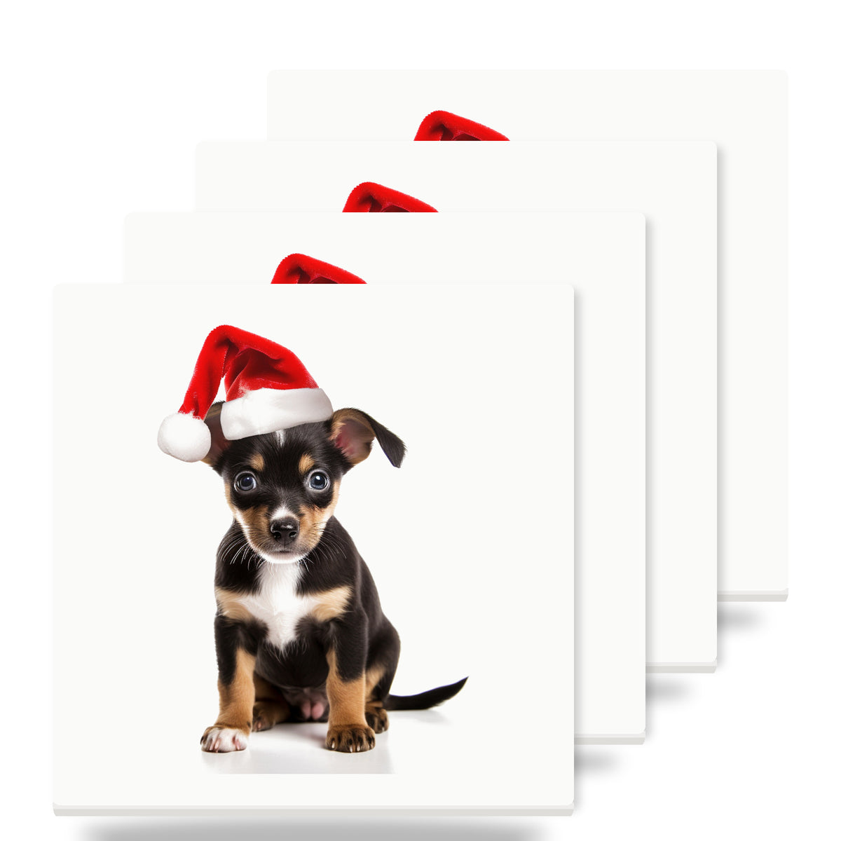 Rat Terrier Puppy ceramic coasters set of 4