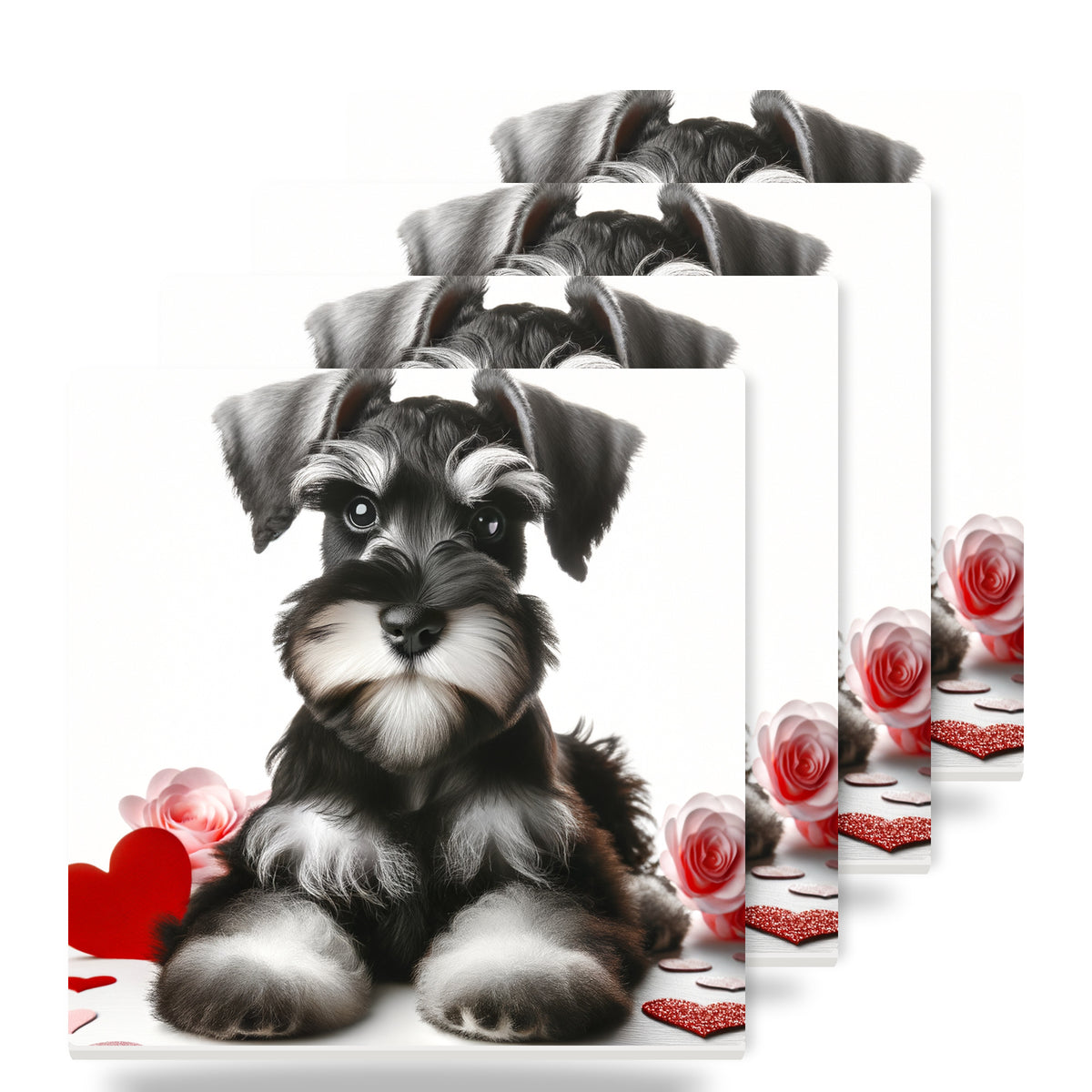 Miniature Schnauzer ceramic coasters set of 4