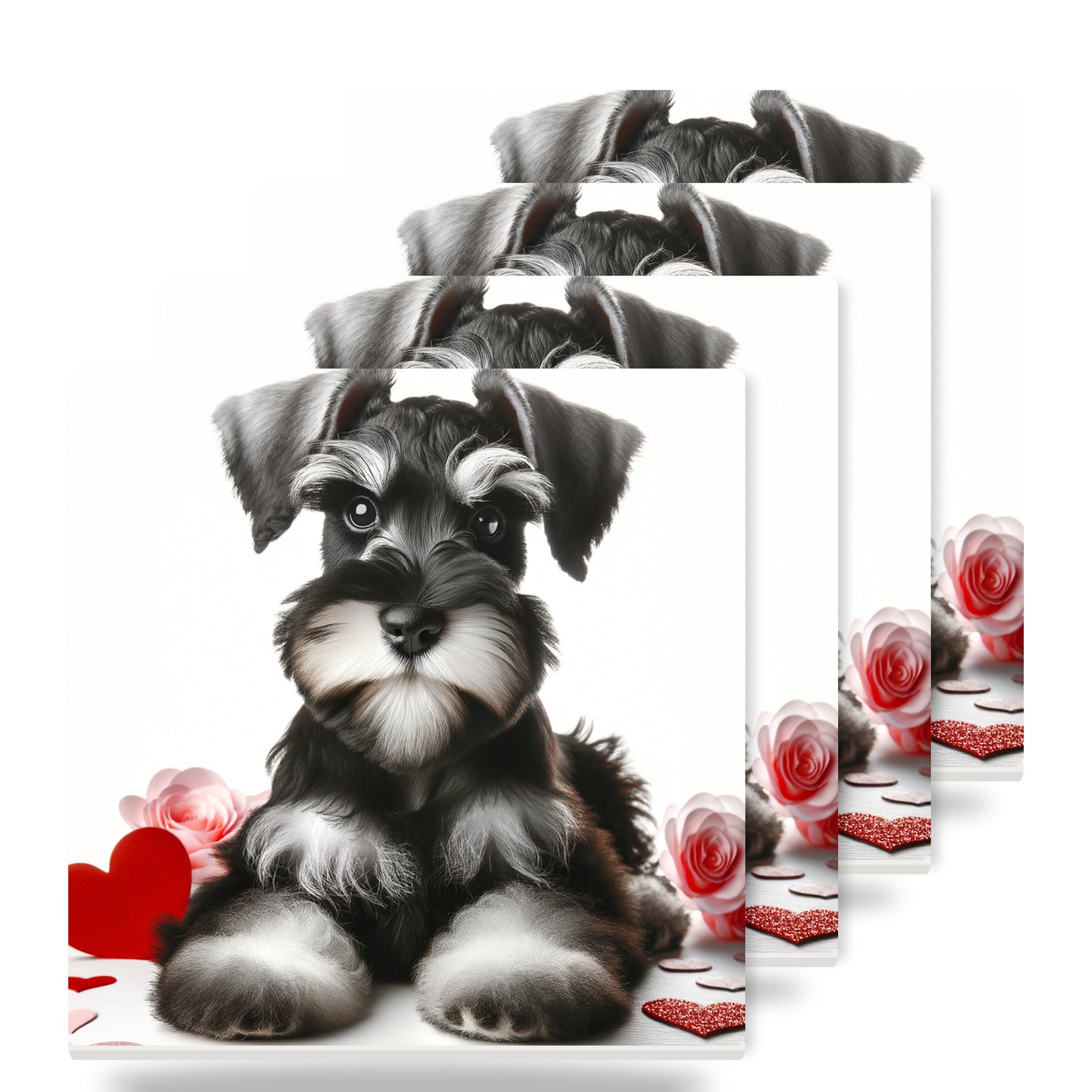 Miniature Schnauzer ceramic coasters set of 4