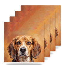 Beagle Portrait ceramic coasters set of 4