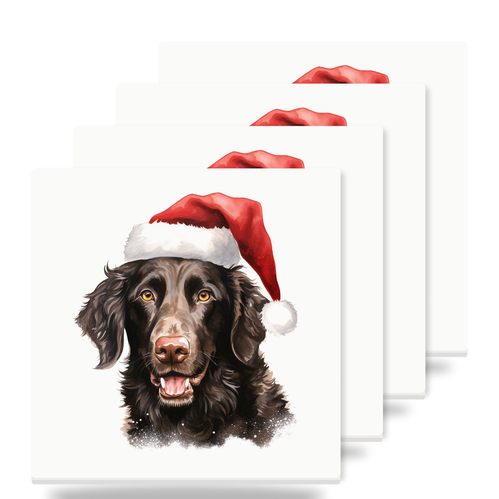 Curly-Coated Retriever ceramic coasters set of 4