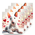 Bull Terrier ceramic coasters set of 4