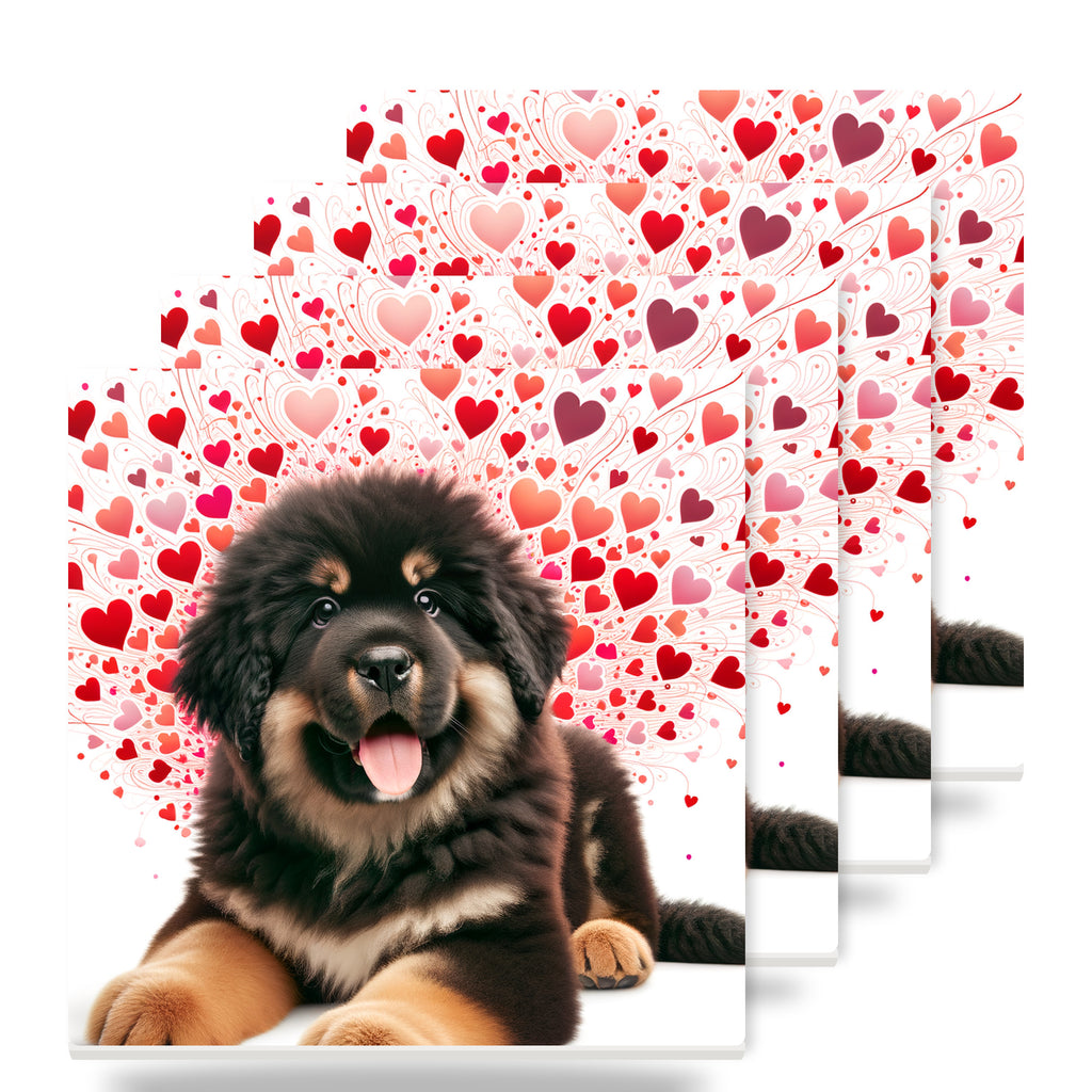 Tibetan Mastiff ceramic coasters set of 4