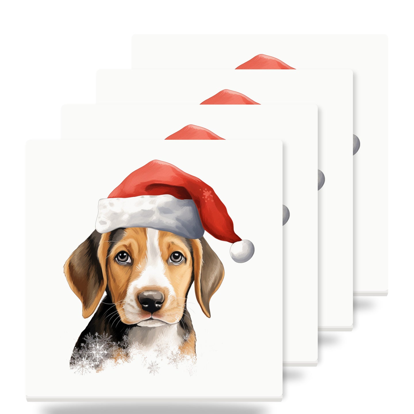 American Foxhound Puppy Drawing ceramic coasters set of 4