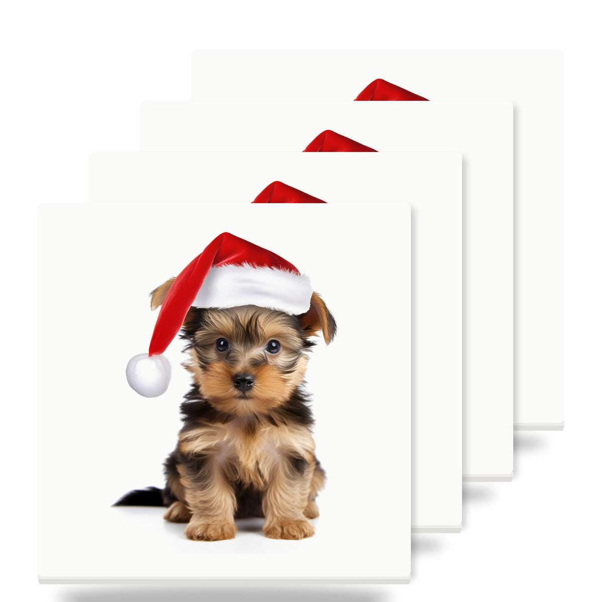 Silky Terrier Puppy ceramic coasters set of 4