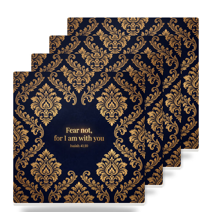 Isaiah 41:10 ceramic coasters set of 4