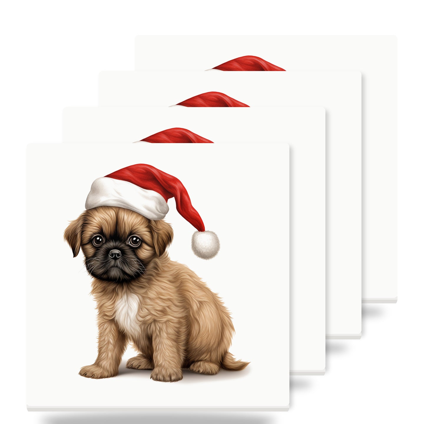 Brussels Griffon Puppy Drawing ceramic coasters set of 4