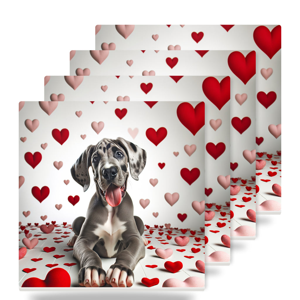 Great Dane ceramic coasters set of 4