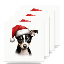Rat Terrier Puppy Drawing ceramic coasters set of 4