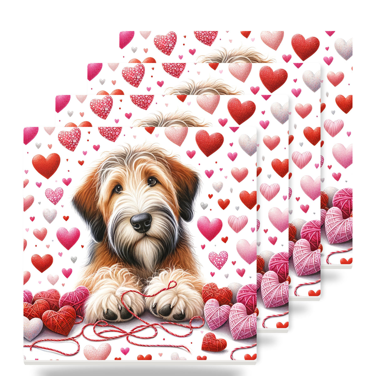 Briard ceramic coasters set of 4