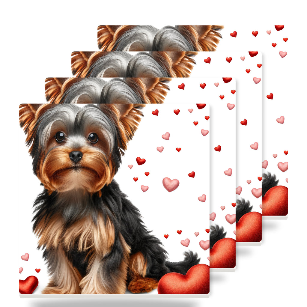 Yorkshire Terrier ceramic coasters set of 4