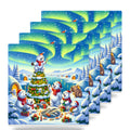 Arctic Holiday Polar Bears ceramic coasters set of 4