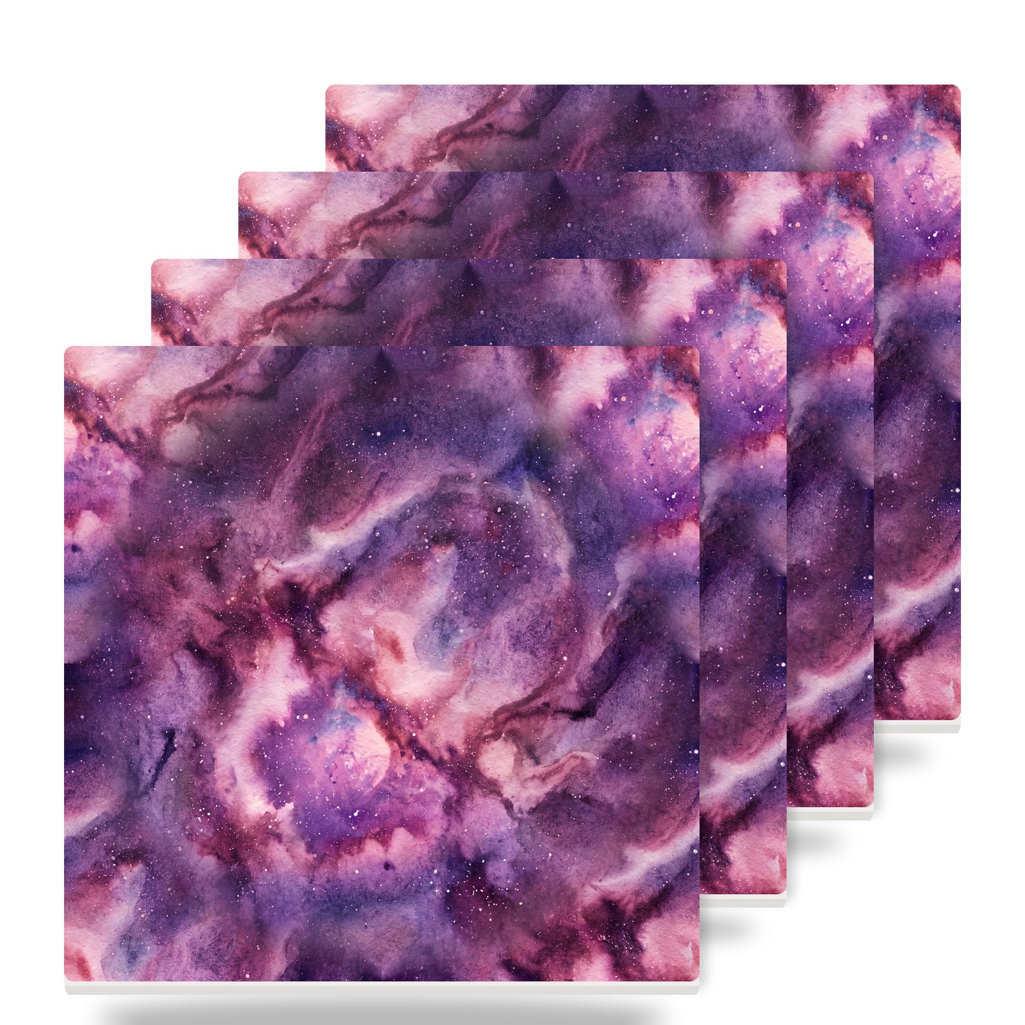 Galaxy Nebula ceramic coasters set of 4