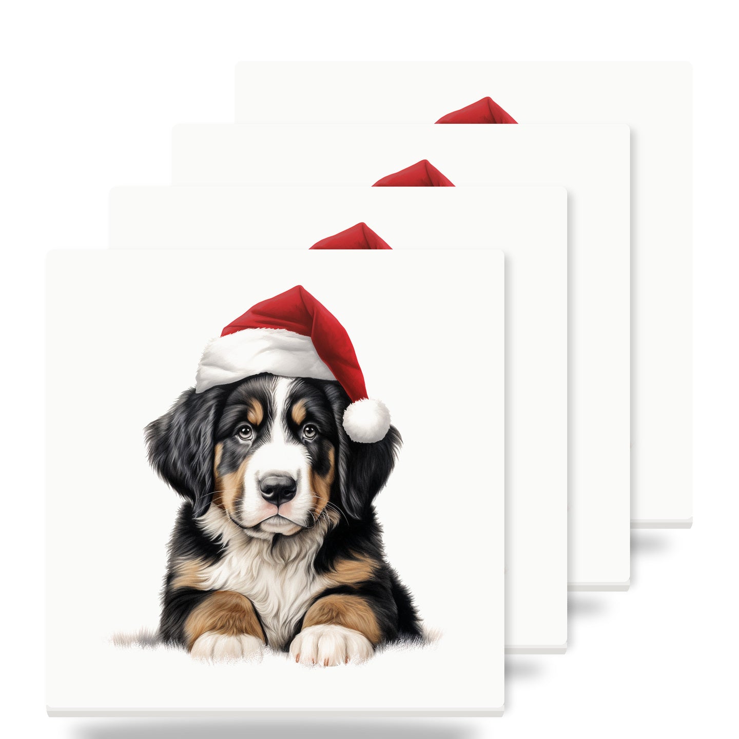 Greater Swiss Mountain Dog Puppy Drawing ceramic coasters set of 4