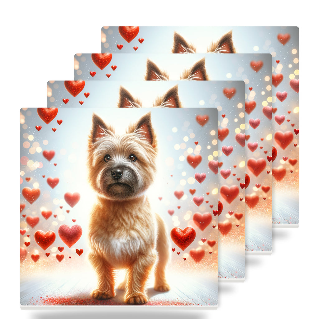 Cairn Terrier ceramic coasters set of 4