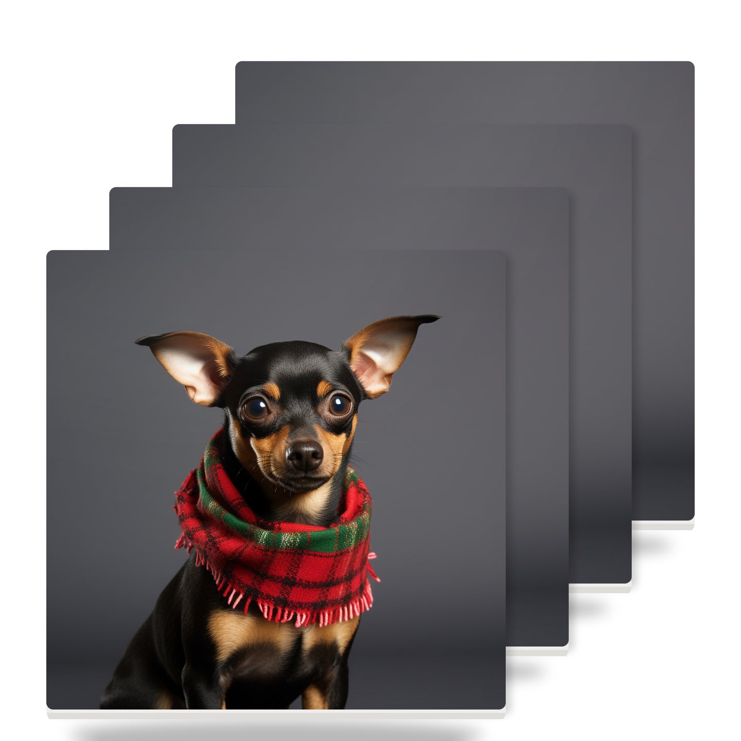 Miniature Pinscher ceramic coasters set of 4