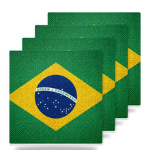 Brazil Flag Pride ceramic coasters set of 4