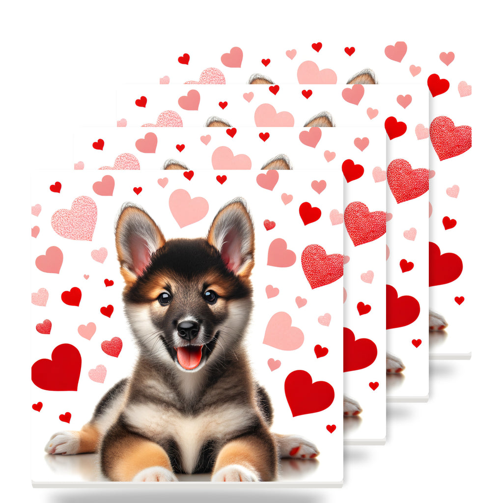 Shiba Inu ceramic coasters set of 4