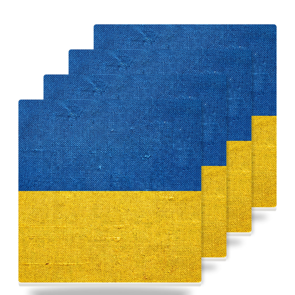 Ukraine Flag Pride ceramic coasters set of 4