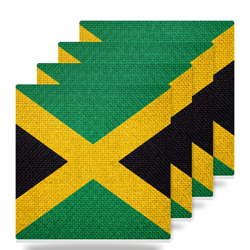 Jamaica Flag Pride ceramic coasters set of 4