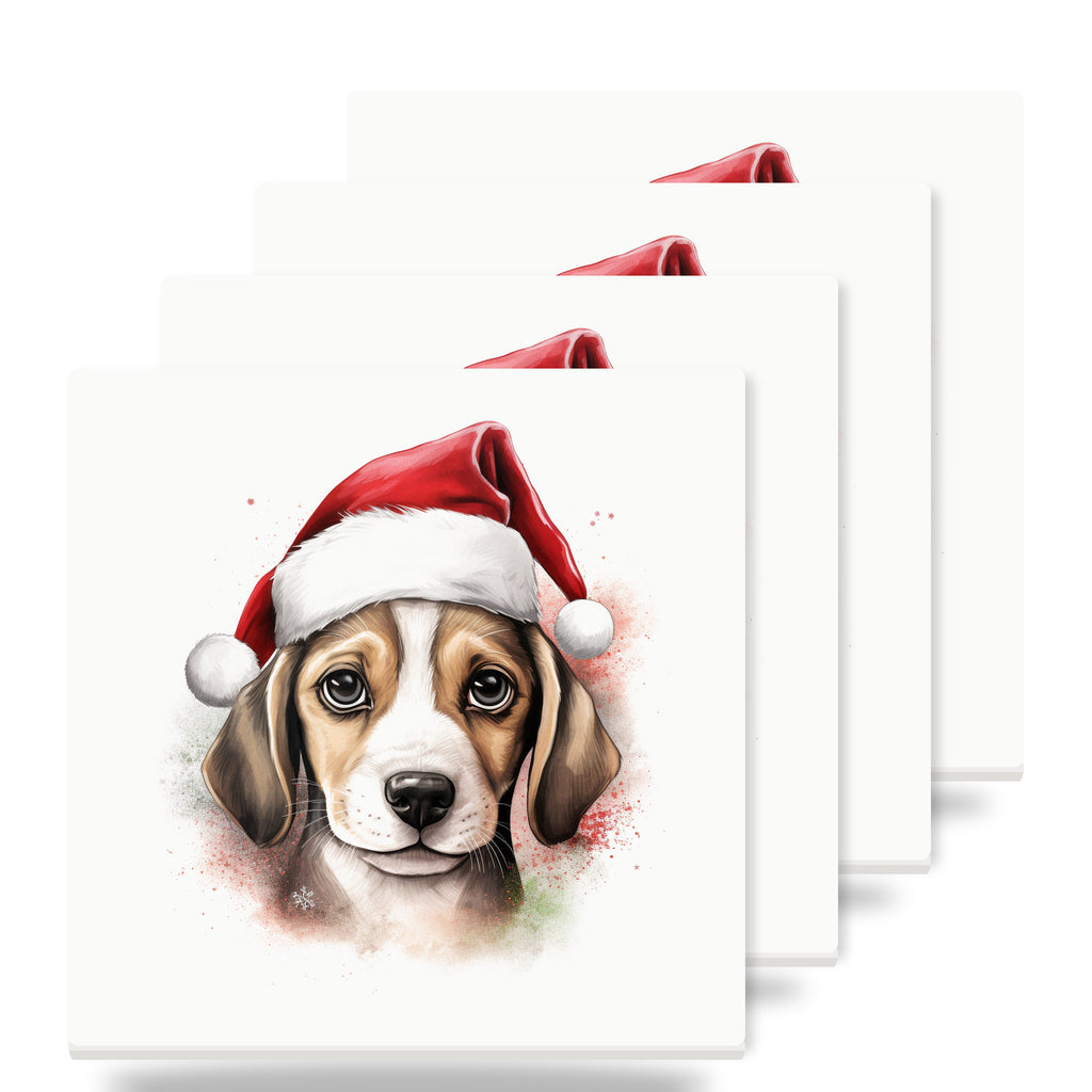Beagle Puppy Drawing ceramic coasters set of 4