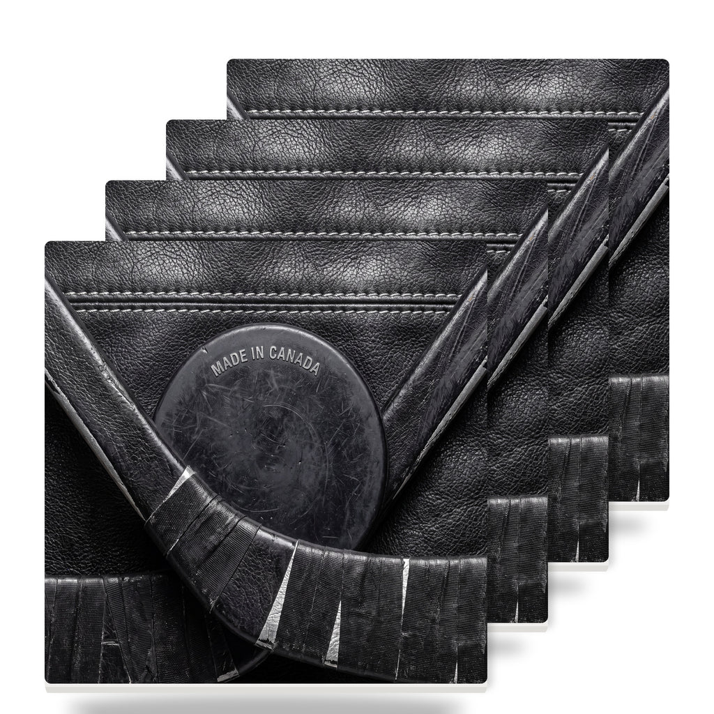 Hockey ceramic coasters set of 4