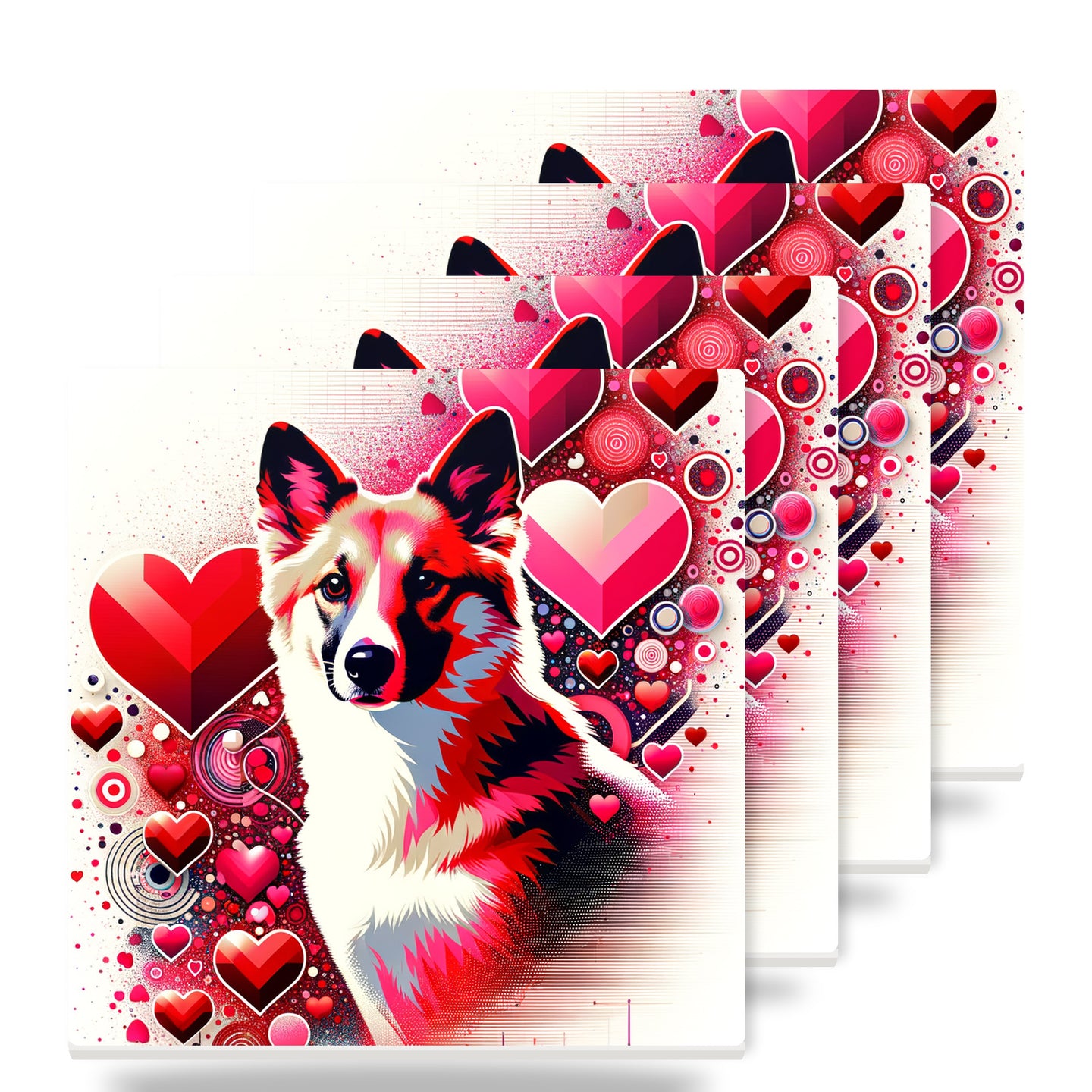 Pembroke Welsh Corgi ceramic coasters set of 4