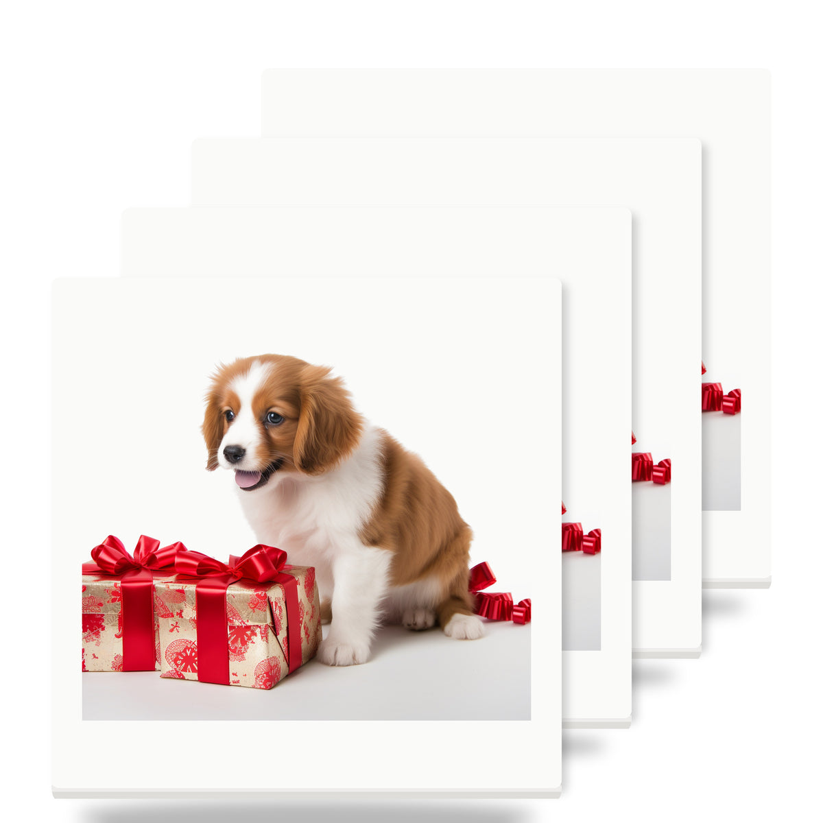Kooikerhondje Puppy ceramic coasters set of 4