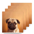 Pug Portrait ceramic coasters set of 4