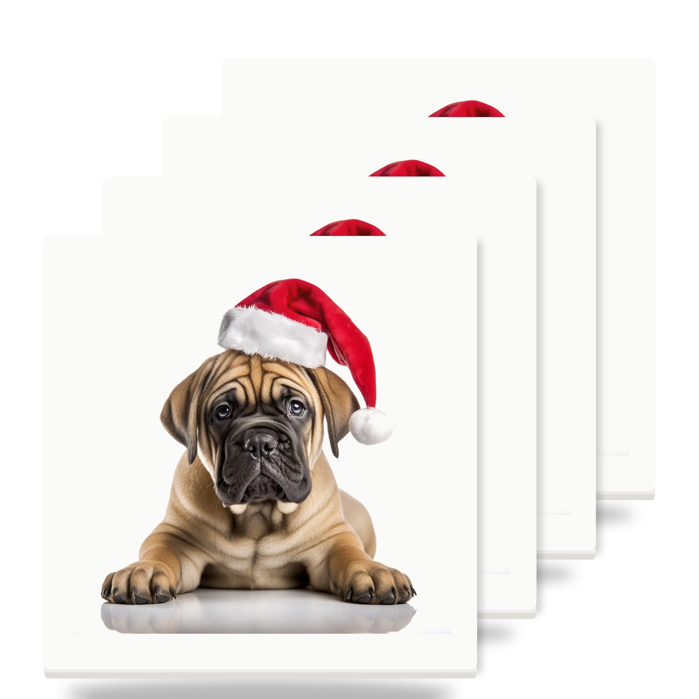 Boerboel Puppy ceramic coasters set of 4