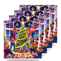 Rainbow Christmas Celebration ceramic coasters set of 4