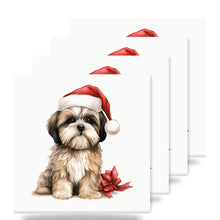 Lhasa Apso Puppy Drawing ceramic coasters set of 4