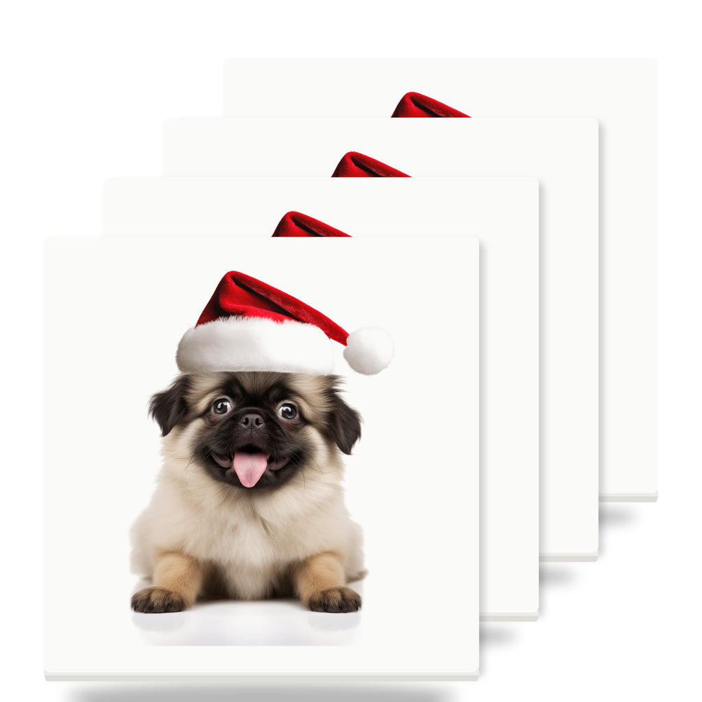 Tibetan Spaniel Puppy ceramic coasters set of 4