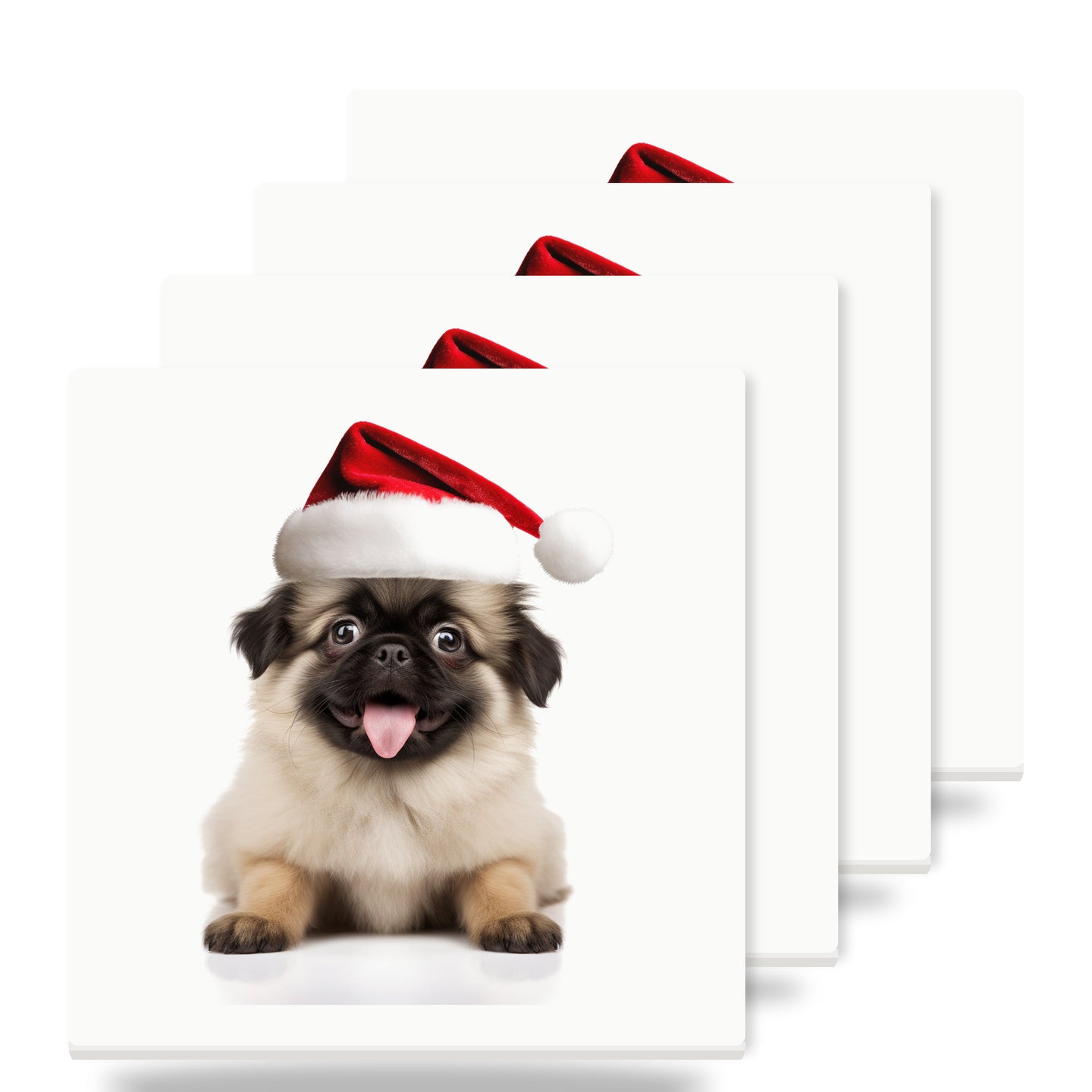 Tibetan Spaniel Puppy ceramic coasters set of 4